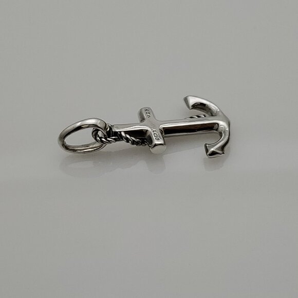 David Yurman Sterling Silver Maritime Anchor Amulet Pendant - Picture 3 of 5